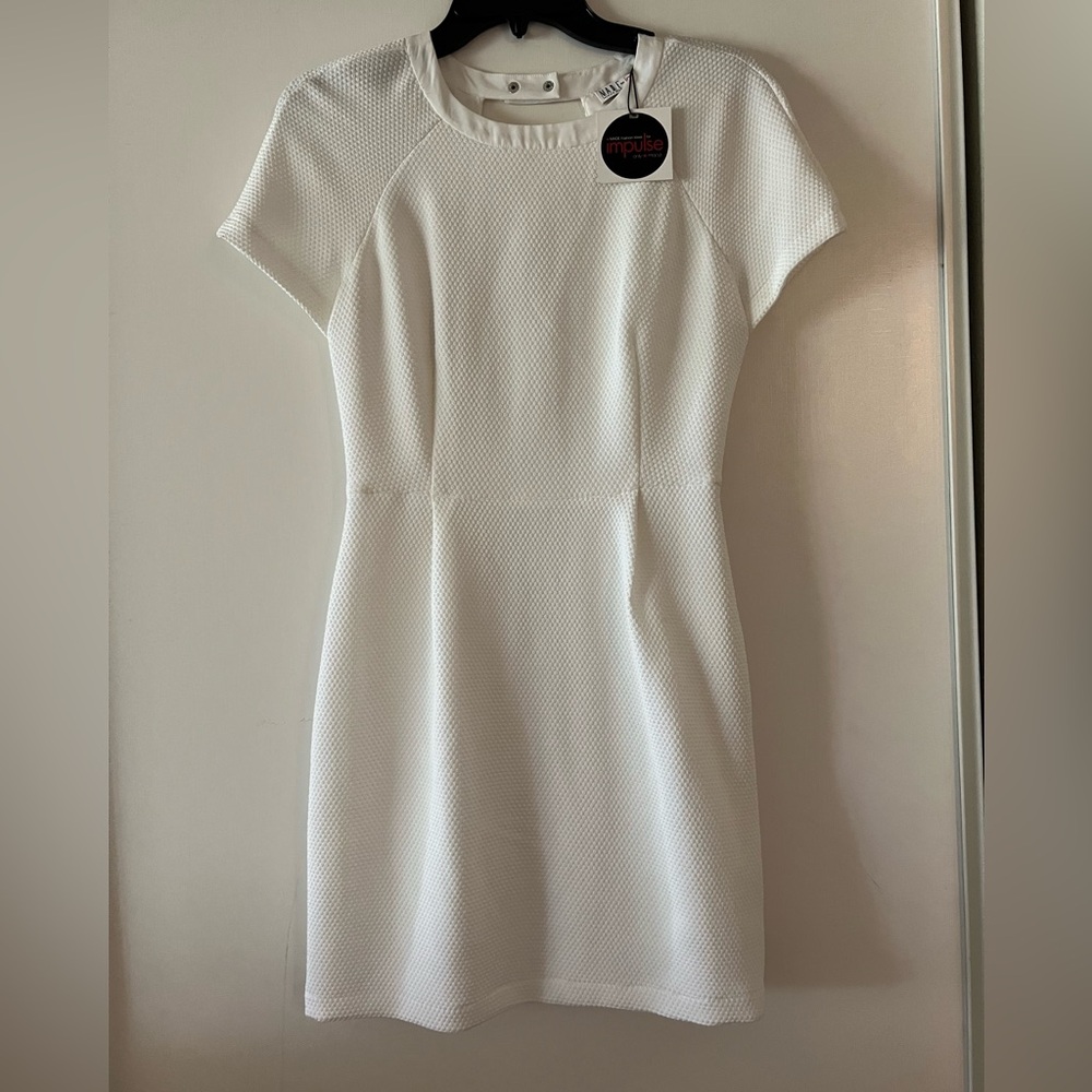 Pulse Ivory Textured Cap-Sleeve Mini Dress